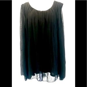 Jennifer Lopez 3X Black Pleated Sleeveless Top